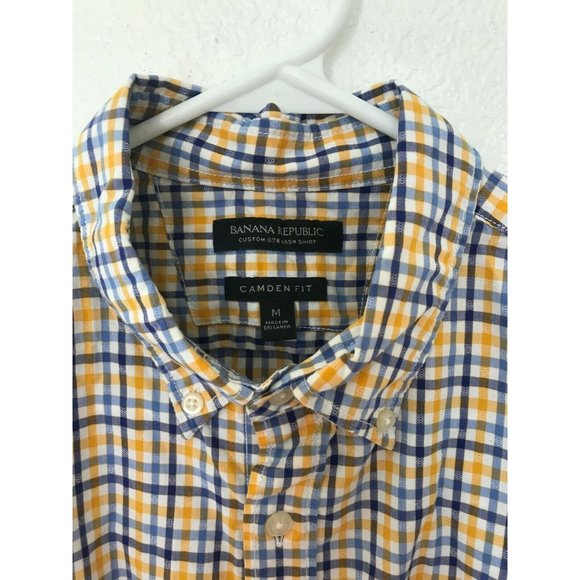 Banana Republic Custom 078 Wash Shirt Long Sleeve Plaid Dress Shirt Men's Size M - Picture 2 of 4